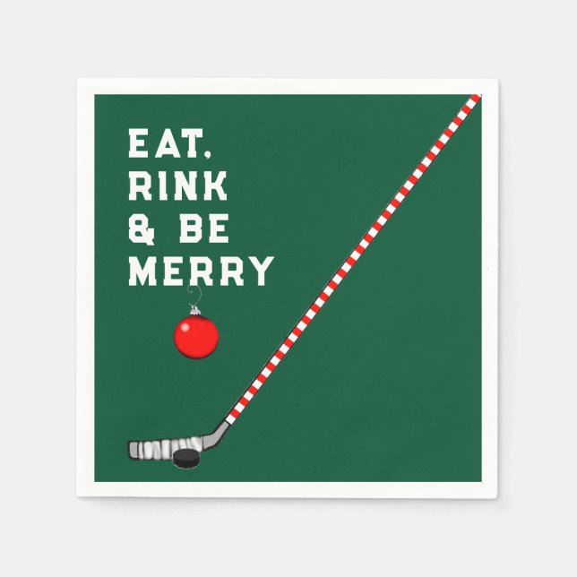 Hockey julfirande fest pappersservett (Framsidan)