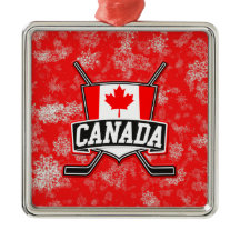 Hockey Julgran Ornament Canadian Flagga