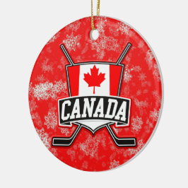 Hockey Julgran Ornament Canadian Flagga