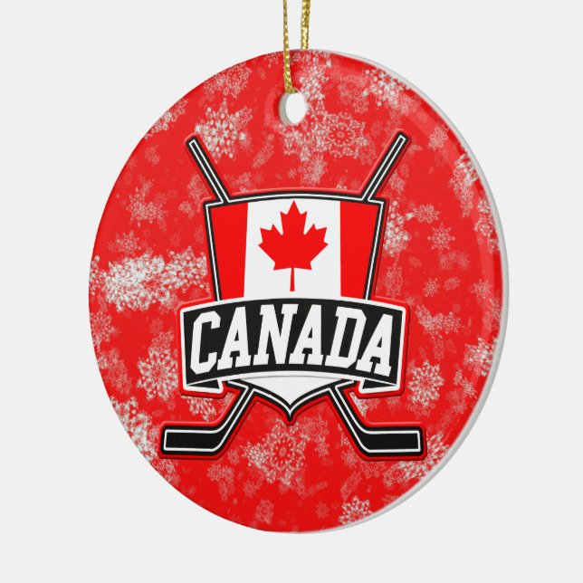Hockey Julgran Ornament Canadian Flagga (Vänster)