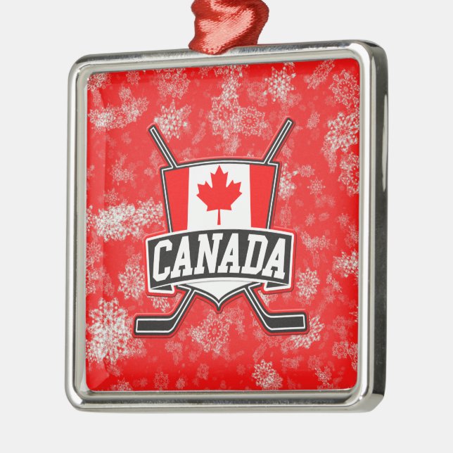 Hockey Julgran Ornament Canadian Flagga (Vänster)