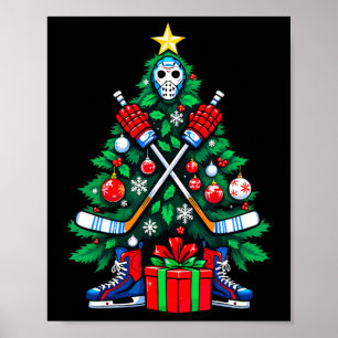 Hockey julgran Xmas nyår Hockeyspelare Poster
