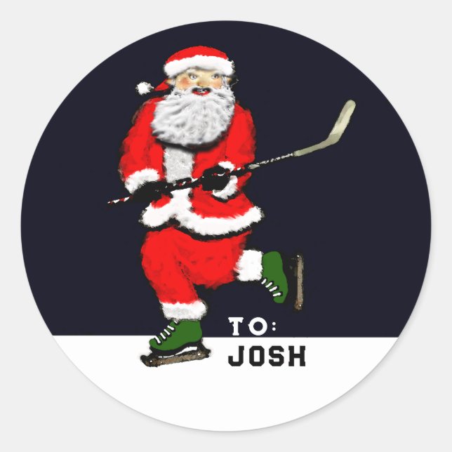 Hockey julklapps etiketter (Framsida)