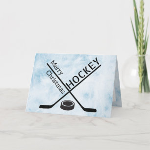 Hockey julkort - Blå is käppar puck Kort