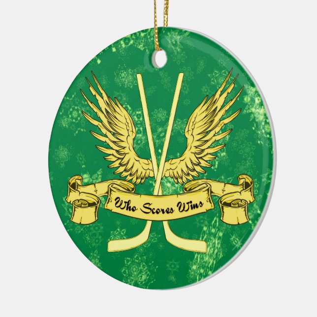 Hockey-julprydnaden, som skottar vinner julgransprydnad keramik (Vänster)