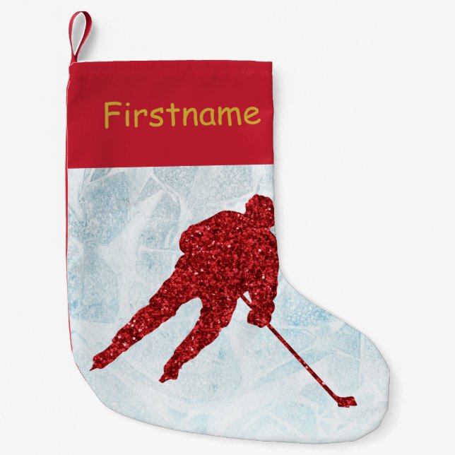 Hockey julstrumpor - Red gnistra player (Framsidan)