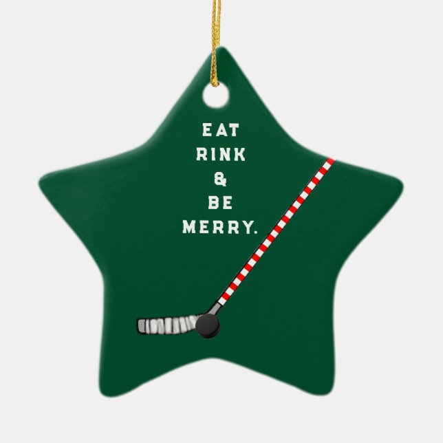 Hockey-jultomte Julgransprydnad Keramik (Framsidan)