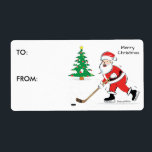 Hockey jultomten Present Gift Märkre Sticker Fraktsedel<br><div class="desc">märkre Julklapp med den här märkrn med den här  för hockey-tomtetiketten Julklapp.</div>