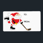 Hockey jultomten Present Gift Märkre Sticker Fraktsedel<br><div class="desc">märkre Julklapp med den här märkrn med den här  för hockey-tomtetiketten Julklapp.</div>