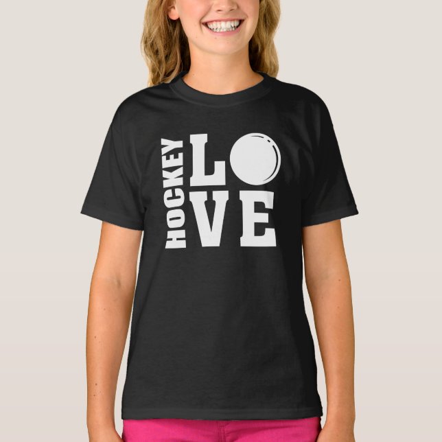 Hockey Kärlek Fält Hockey Tee (Framsida)