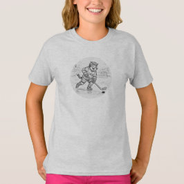 Hockey katt (linje konst) - Gynnar ideella organis T Shirt
