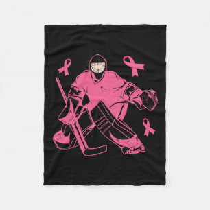 Hockey Keeper Rosa Ribbon Breast Cancer Awareness Fleecefilt