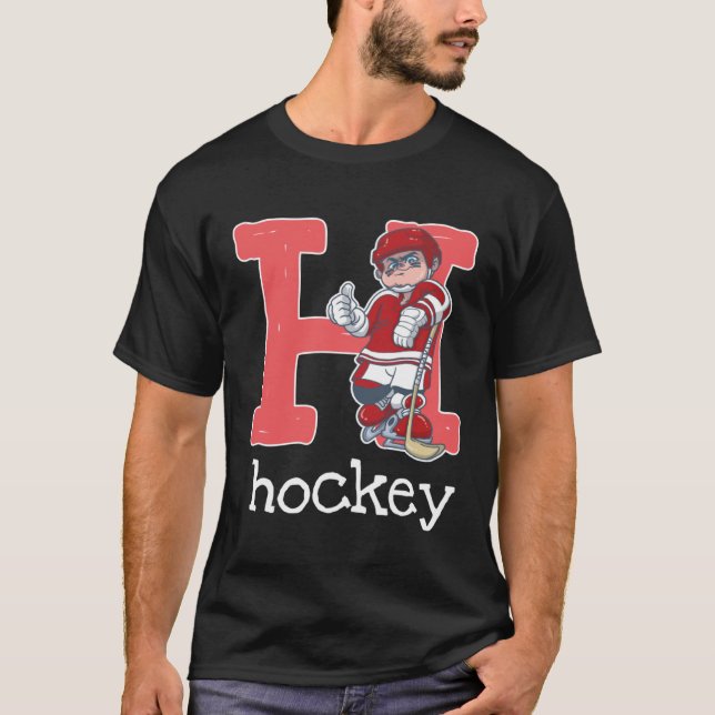 Hockey Kids Alphabet Brev Fält Game Sport Älskare T Shirt (Framsida)