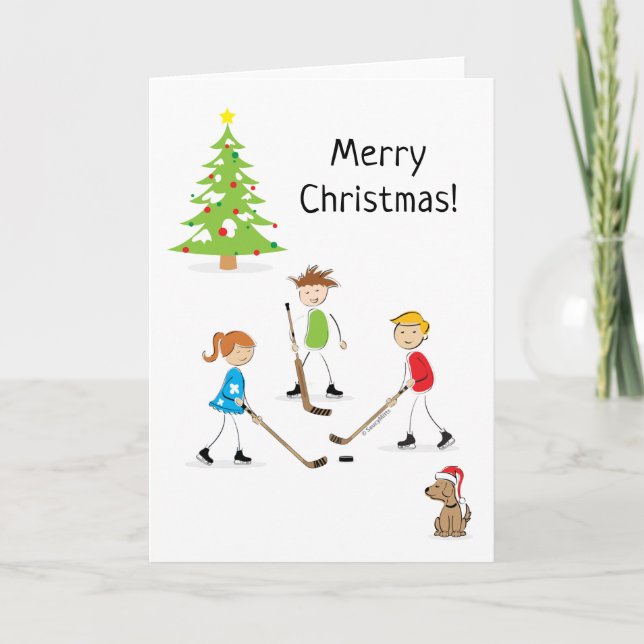Hockey Kids God jul Helgkort (Framsida)
