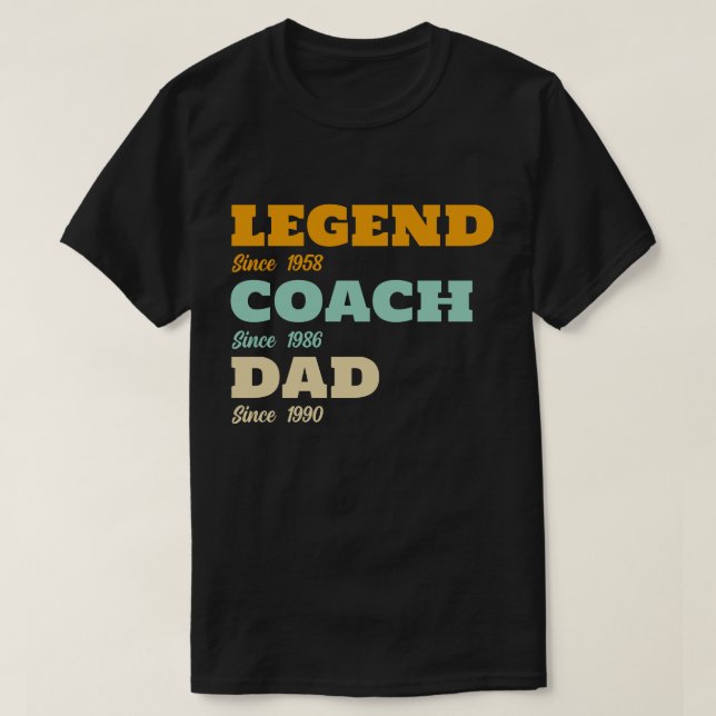 Hockey Legend Coach Pappa - Anpassningsbar Data T Shirt (Design framsida)