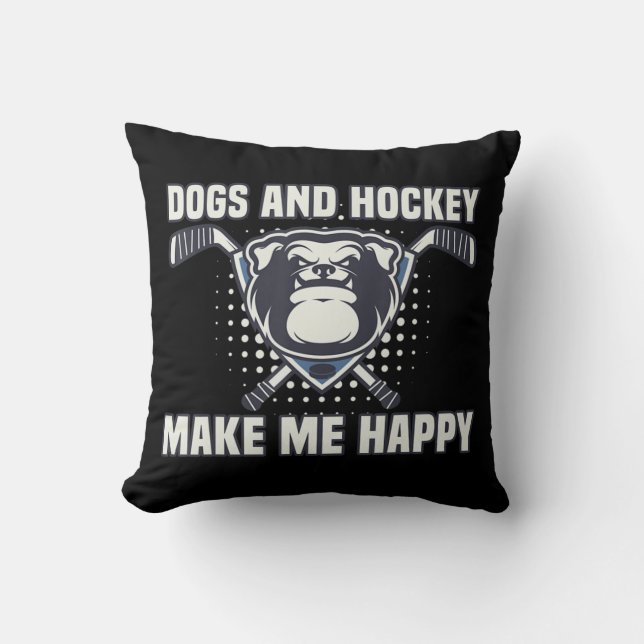 Hockey Makes Me So Happy Coach Gifts Player Ice Pe Kudde (Framsida)