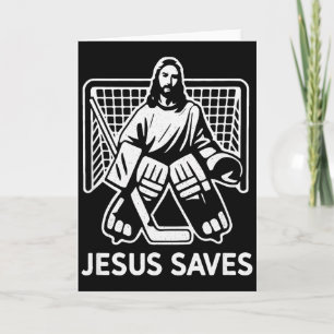 Hockey Målvakt Jesus Räddar Kristna Hockey Kort
