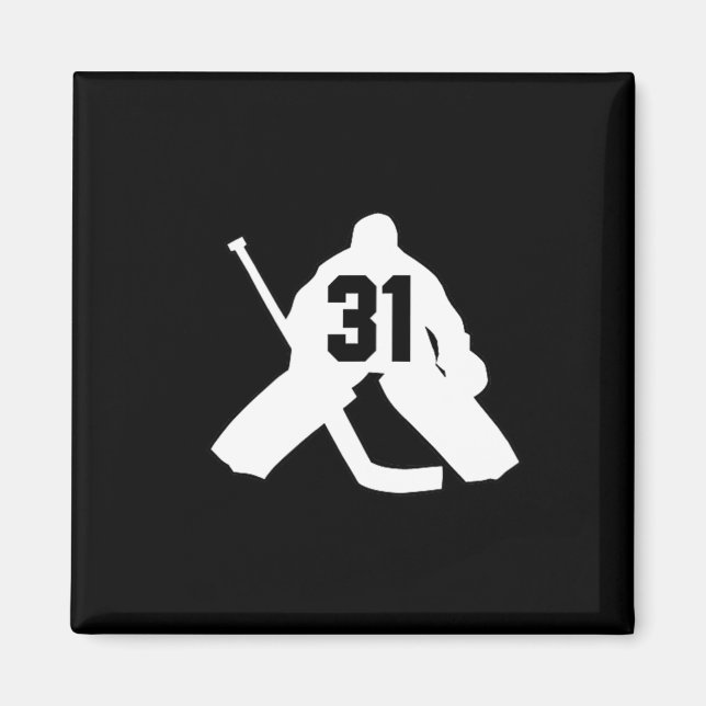 Hockey Målvakt Nummer Trettioett 31  Magnet (Framsidan)