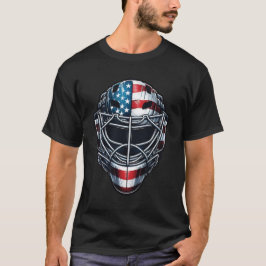 Hockey Målvaktsmask 4 juli Amerikansk Flagga USA T Shirt