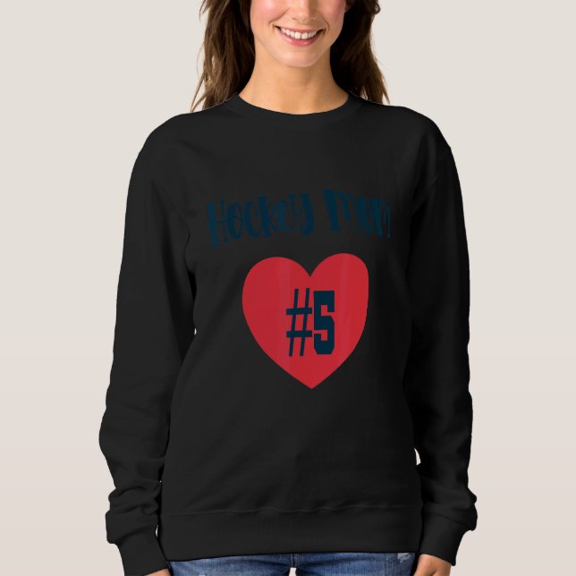 Hockey Mamma 5 Heart T Shirt (Framsida)