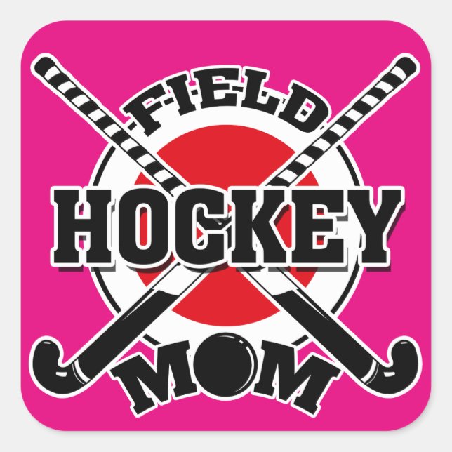 Hockey Mamma Fyrkantigt Klistermärke (Framsida)