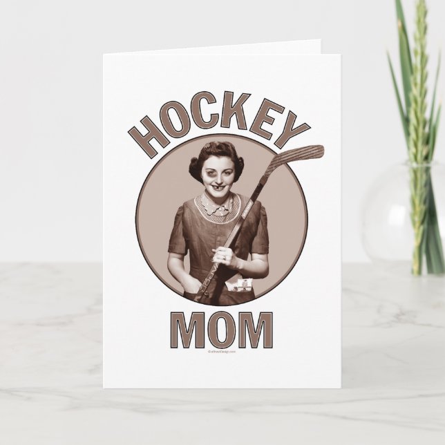 Hockey Mamma hälsning och notecards Kort (Framsida)