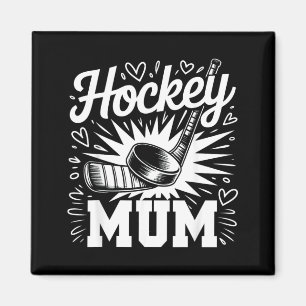 Hockey Mamma Hjärtan Familj Mors Dag Hockey Älskar Magnet