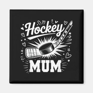 Hockey Mamma Hjärtan Familj Mors Dag Hockey Älskar Magnet