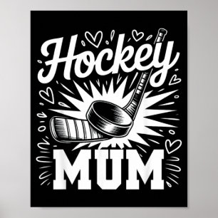 Hockey Mamma Hjärtan Familj Mors Dag Hockey Älskar Poster