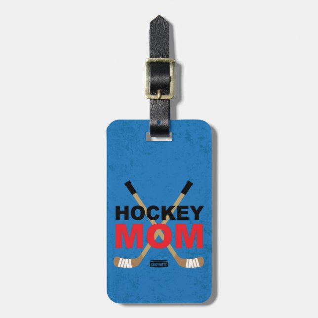 Hockey Mamma Hockey Sticks Red Bagagebricka (Vertikal Framsida)