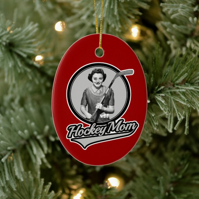 Hockey Mamma Keramisk Ornament (Träd)