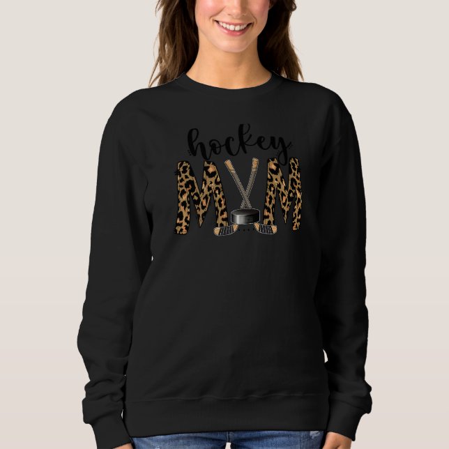 Hockey Mamma Leopard Hockey Player Ice Hockey Mamm T Shirt (Framsida)