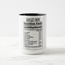 Hockey Mamma Nutrition Facts Mugg