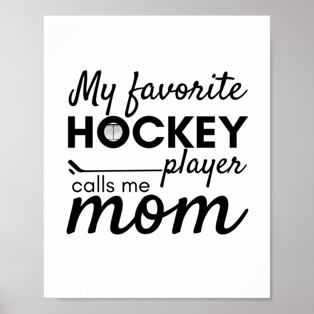 Hockey Mamma poster favoritspelare vit (Framsidan)