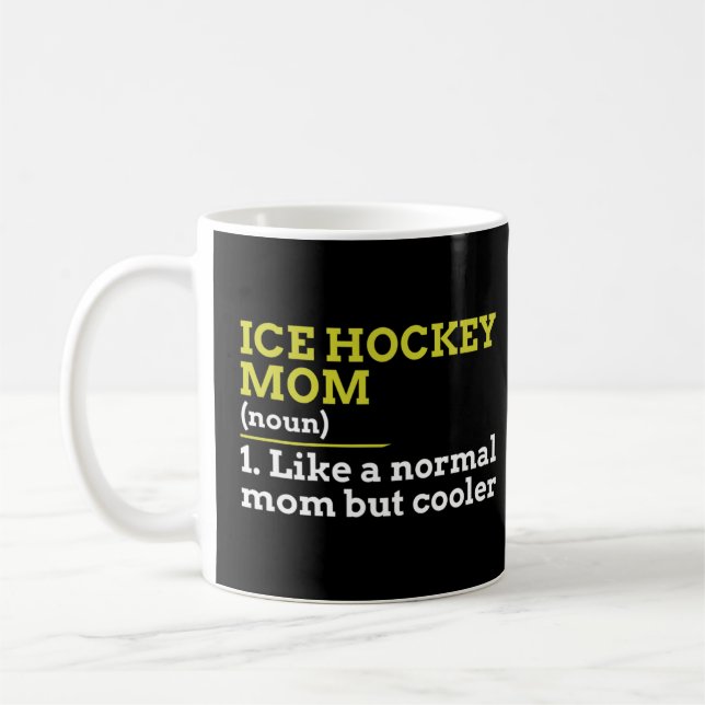 Hockey Mamma som ett normalt Mamma men kolergift Kaffemugg (Vänster)