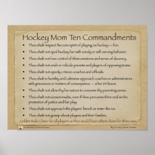 Hockey Mamma Ten Commandations poster