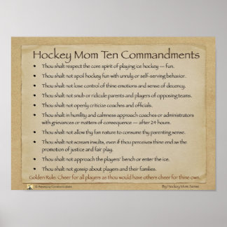 Hockey Mamma Ten Commandations poster