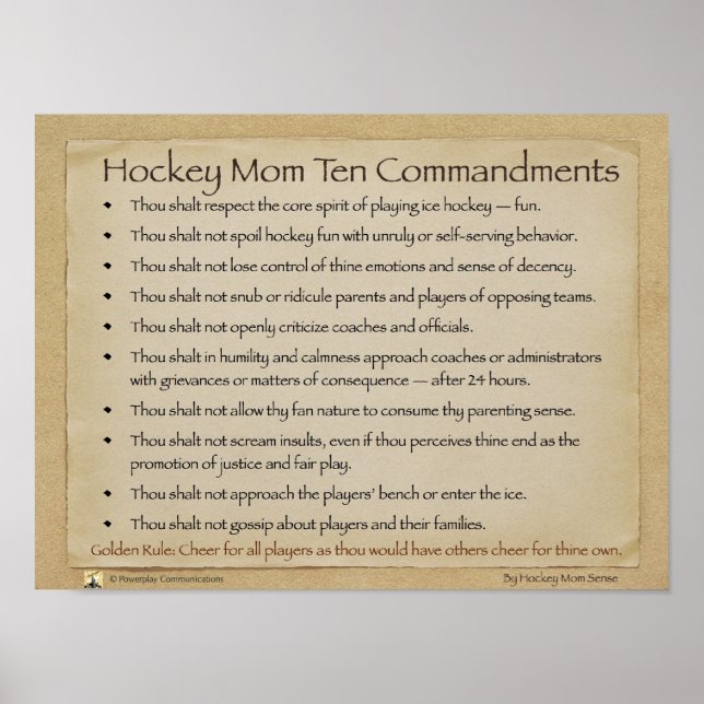 Hockey Mamma Ten Commandations poster (Framsidan)