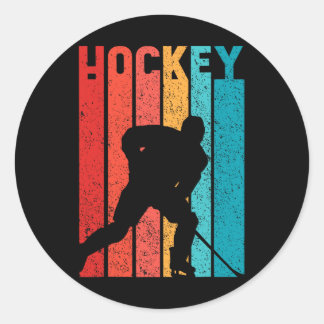 Hockey Manars Retro Ice Hockey Player Runt Klistermärke