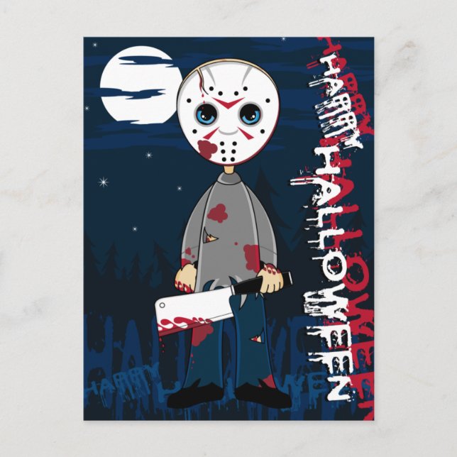 Hockey Mask Serial Killer-vykort Vykort (Framsida)