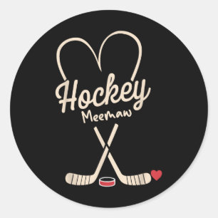 Hockey Meemaw Heart Hockey Player Runt Klistermärke