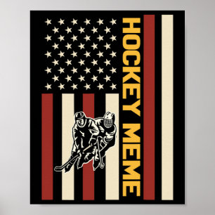 Hockey Meme Hockeyspelare USA:s flagga  Poster