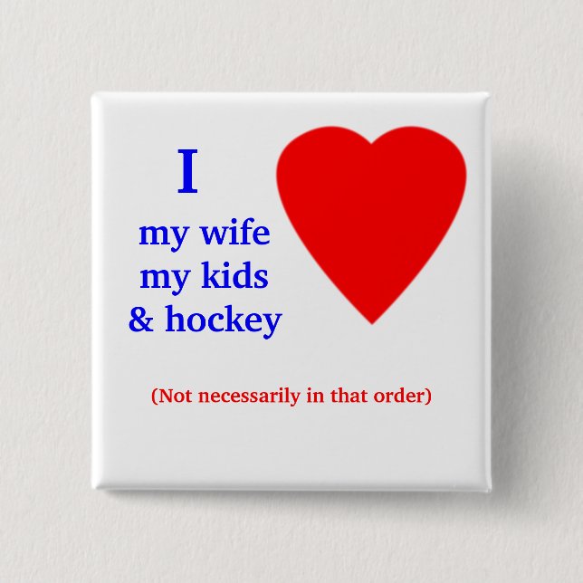 Hockey mig hjärta min fru knapp (Framsida)