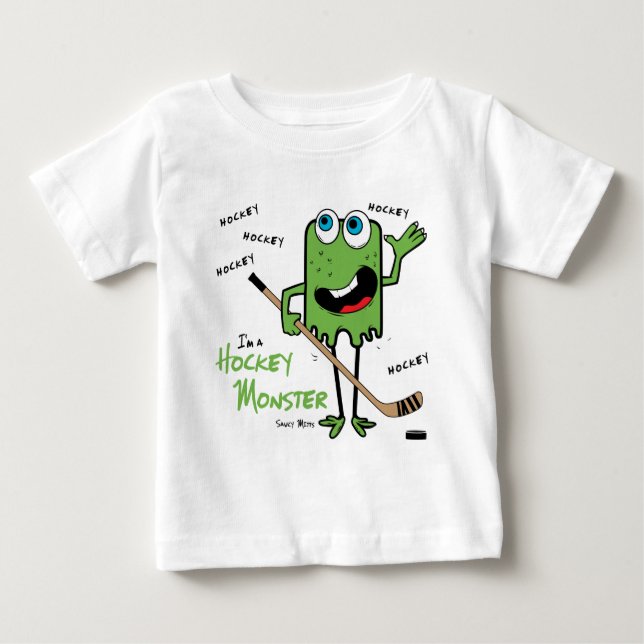 Hockey Monster Baby Shirt T-shirt (Framsida)