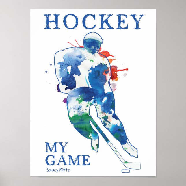 Hockey My Game Watercolor Poster (Framsidan)