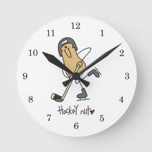 Hockey Nöt T-shirts och presenter Rund Klocka
