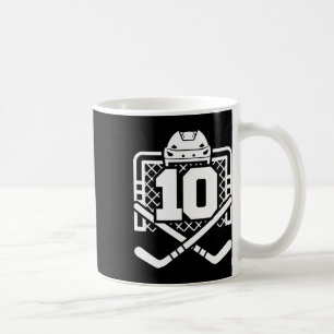 Hockey Number 10 Tröja Rolig Hockeyspelare Spel D Kaffemugg
