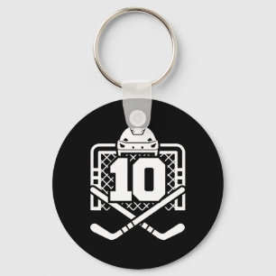 Hockey Number 10 Tröja Rolig Hockeyspelare Spel D Nyckelring