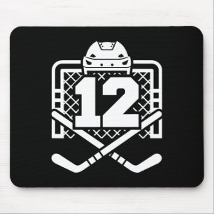 Hockey Number 12 Tröja Rolig Hockeyspelare Spel D Musmatta