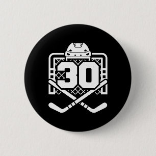 Hockey Number 30 Tröja Rolig Hockeyspelare Spel D Knapp